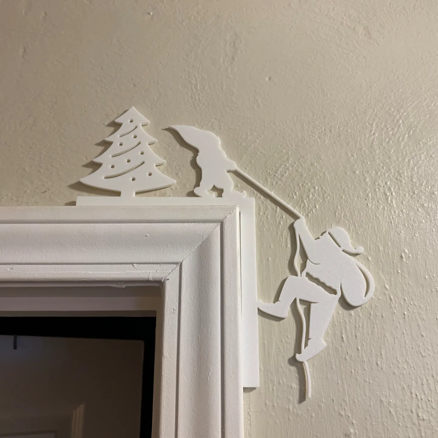 Santa Climbing Door Corner