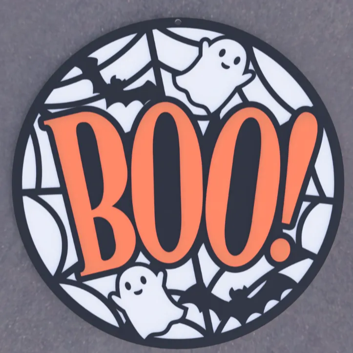 Boo Ghosts Halloween Sign