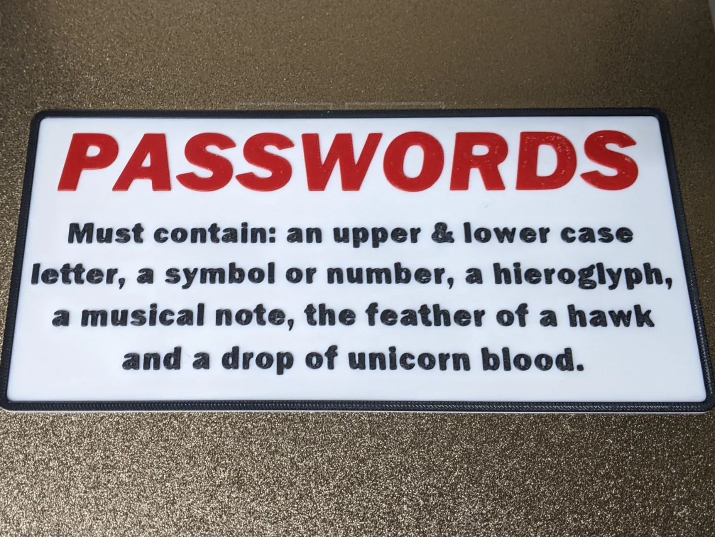 Passwords Sign