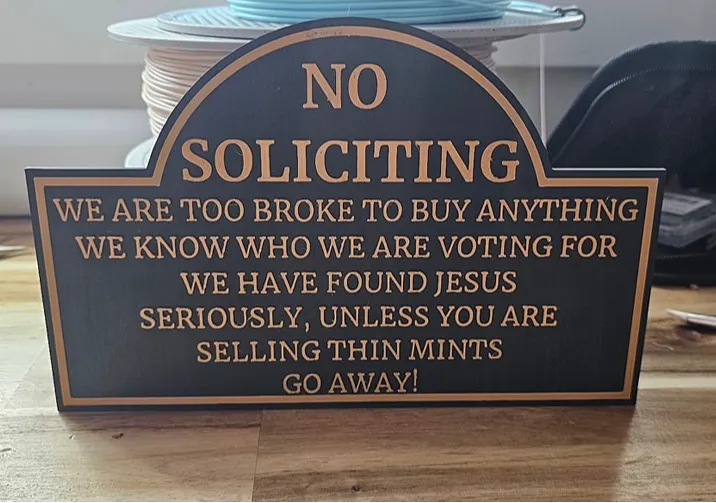 No Soliciting Sign