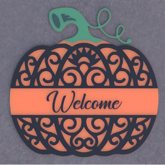 Welcome Pumpkin Sign