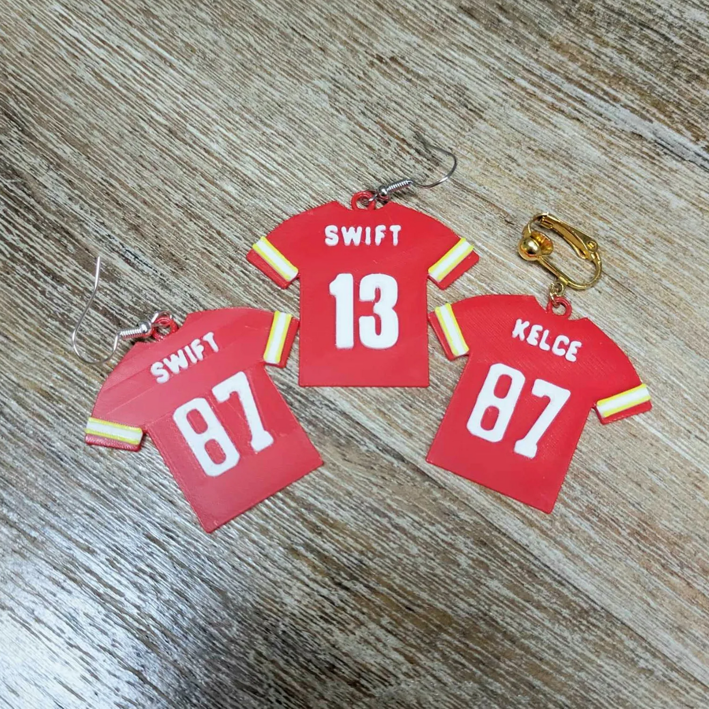 Swift Jersey Earrings and Keychain